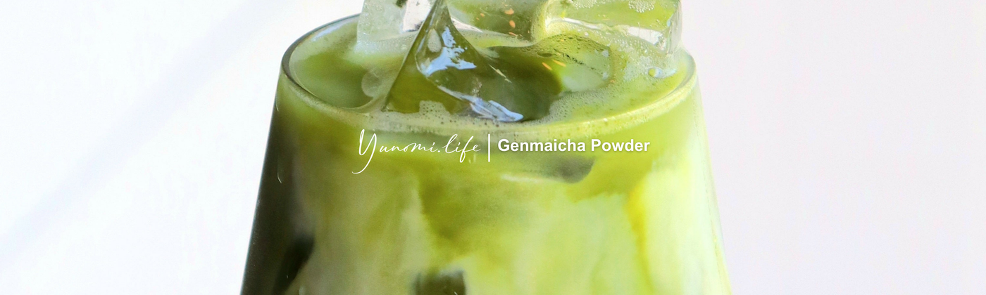 genmaicha latte for genmaicha powder banner by yunomi.life
