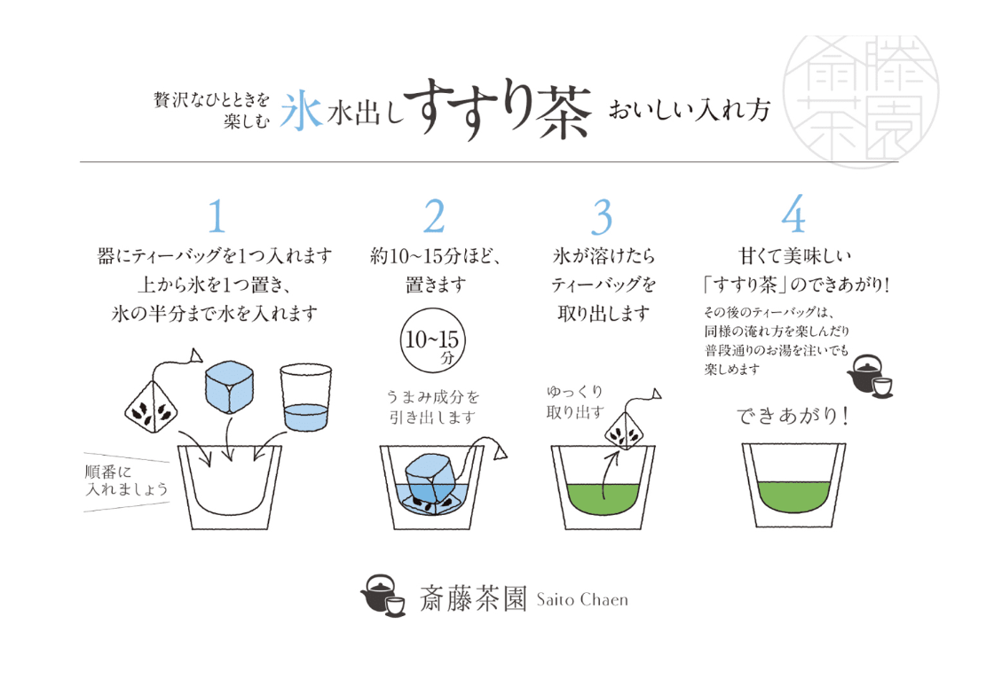 #1118 Saito Tea Garden: Yame Ice-Brewed "Susuri-cha" Tea Bags / 斉藤茶園:氷水だし「すすり茶」ティーバッグ yunomi.life