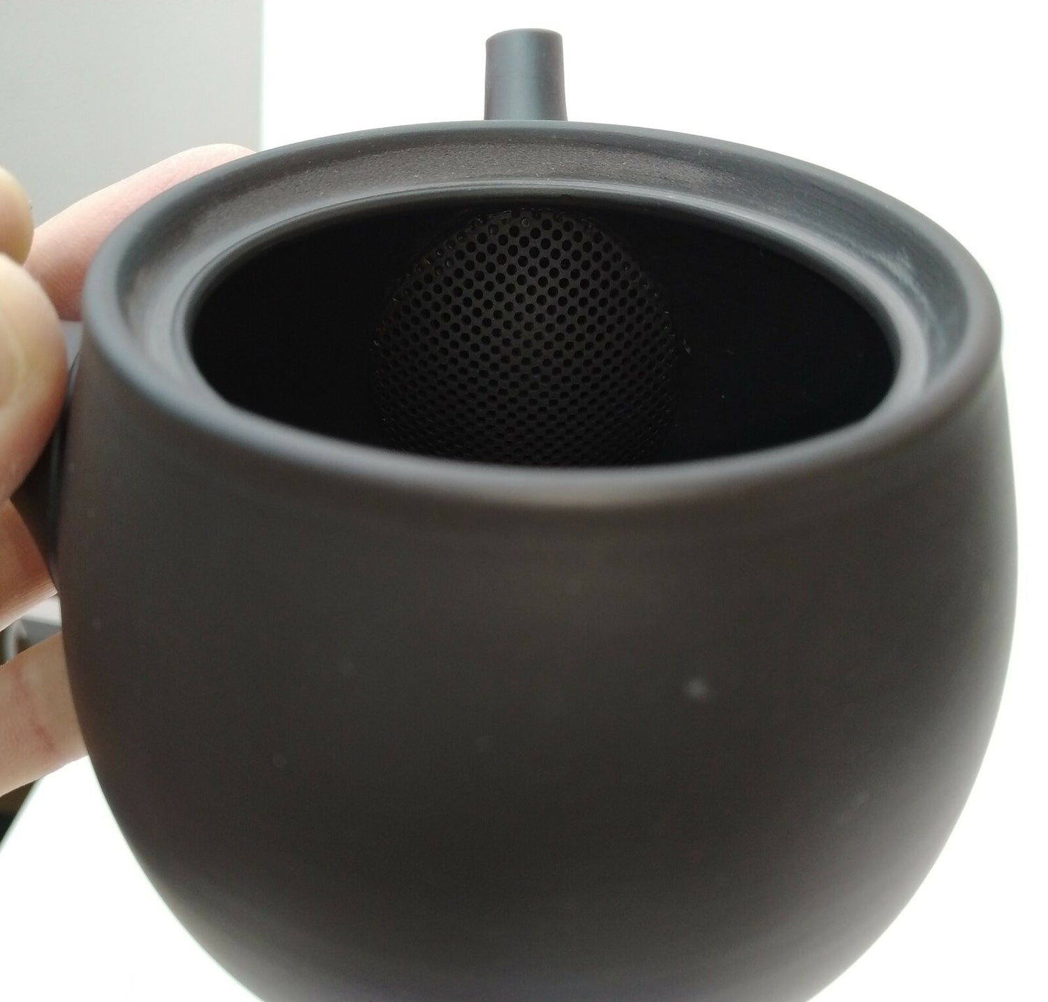 Takasuke Kiln (Y117) 高資陶苑: Tokoname Kyusu Tea Pot, Black, Urigata Ceramic Mesh Strainer 300 ml