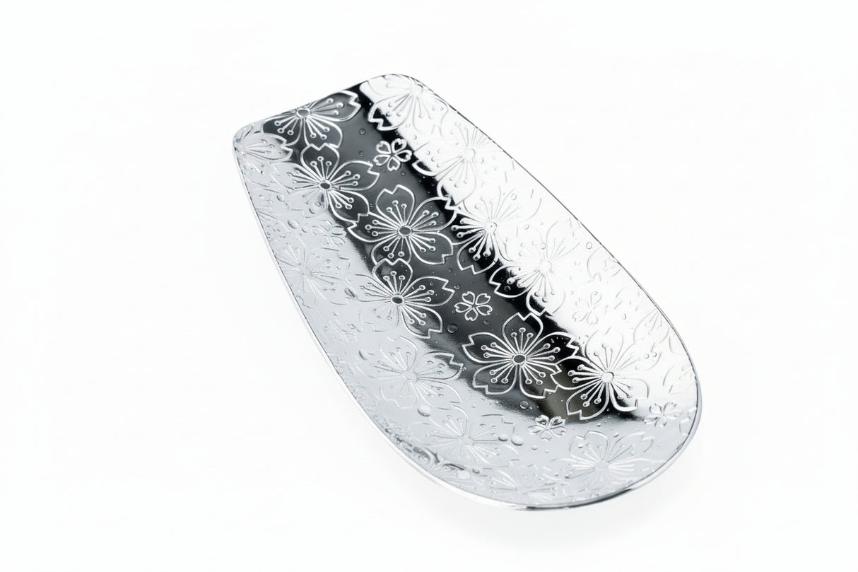 青芳:ステンレス茶匙 桜柄茶杓 ステンレス茶箕 さくら