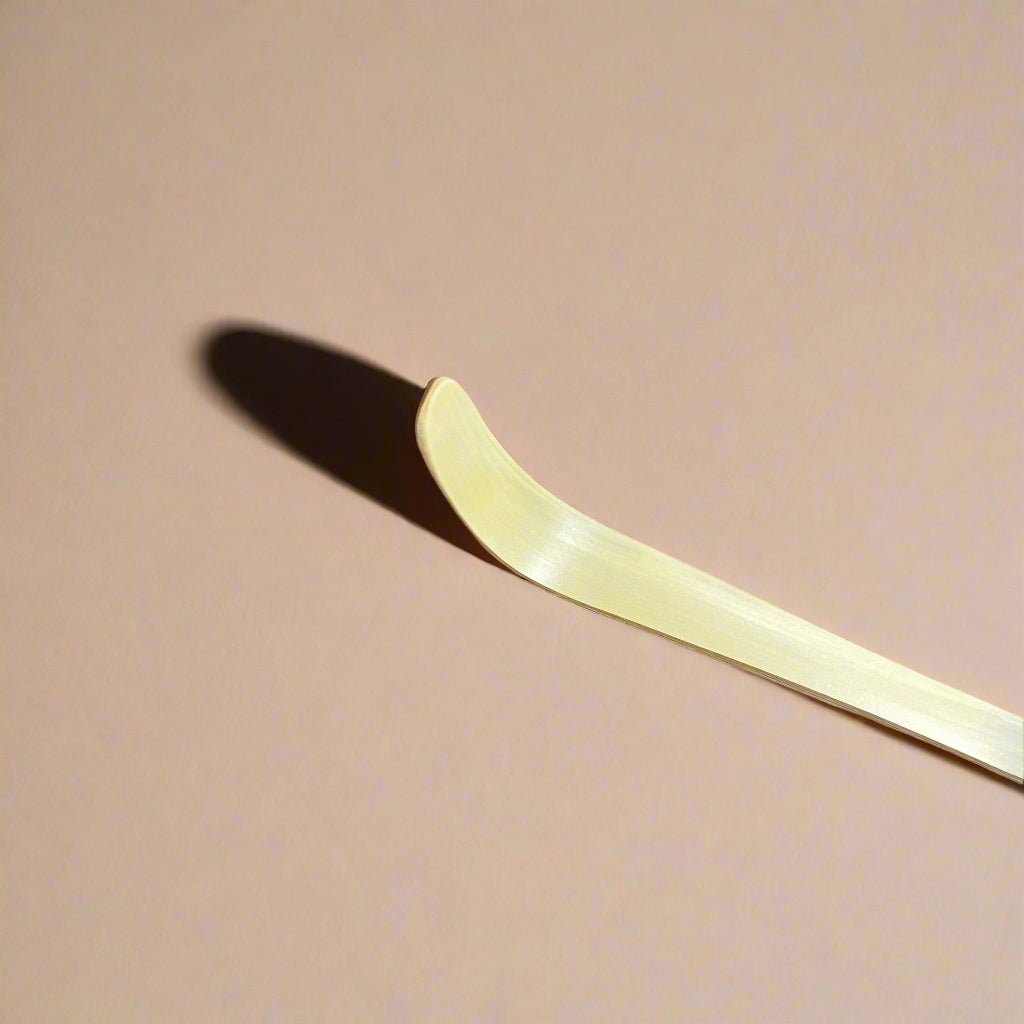 Bamboo Tea Scoop (Chashaku) for Matcha (white bamboo, ru3810)