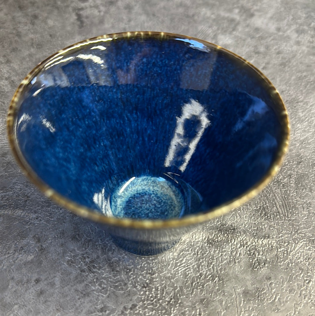 美濃焼 円錐型カップ(青、120ml)