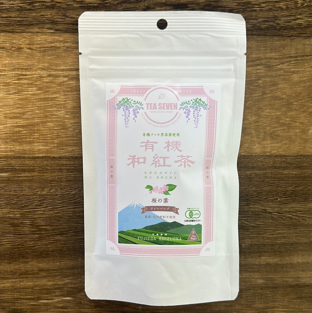NaturaliTea (Tea Seven) #F1: Luomumusta tee Sakuran lehdillä 桜葉入り有機和紅茶テイーバッグ 2g x 8 pussia