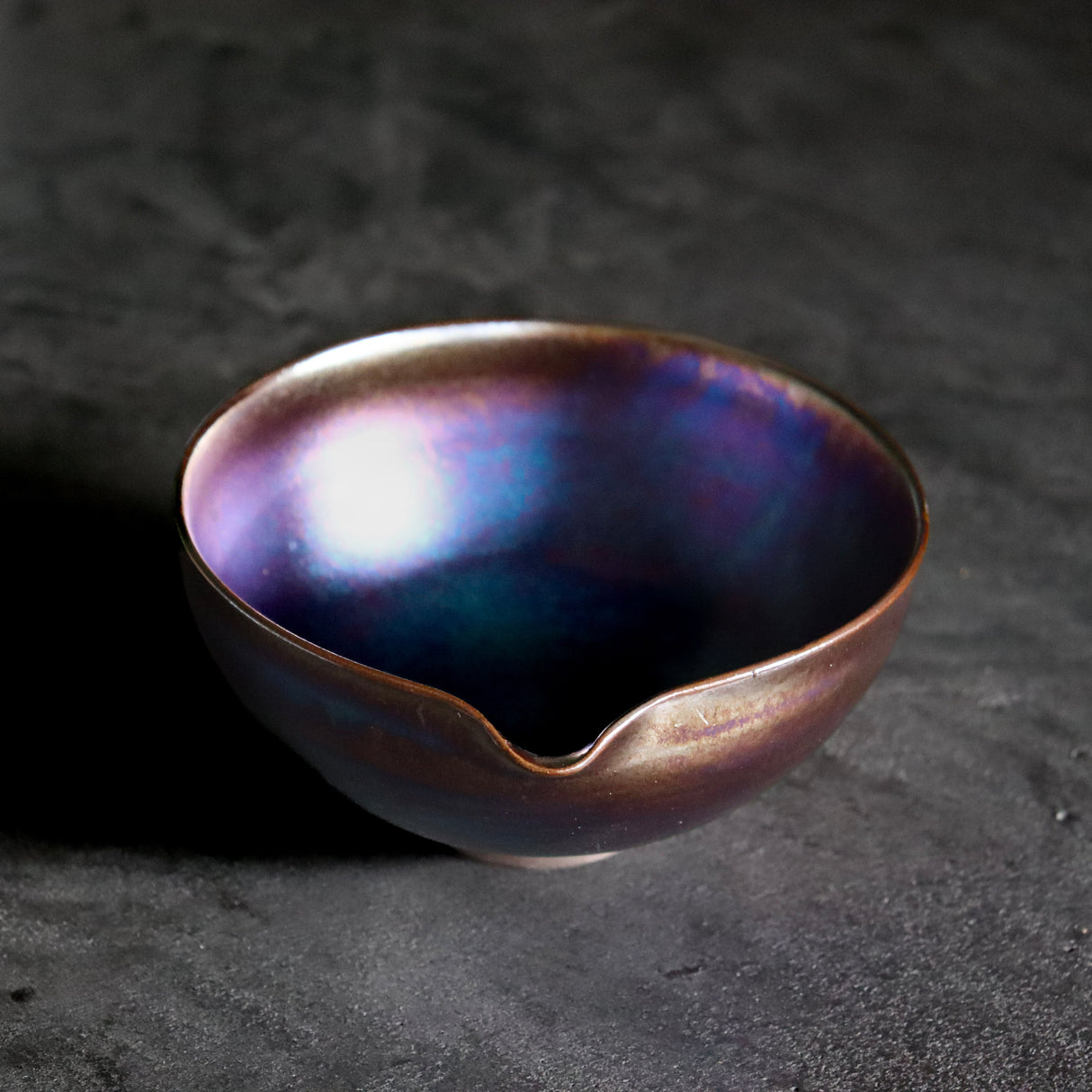 Kiwakoto Suikaen Matcha Pouring Bowl Tenmoku 天目片口抹茶碗