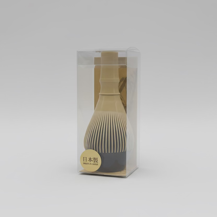 Resin Matcha Tea Whisk beige with package yunomi.life