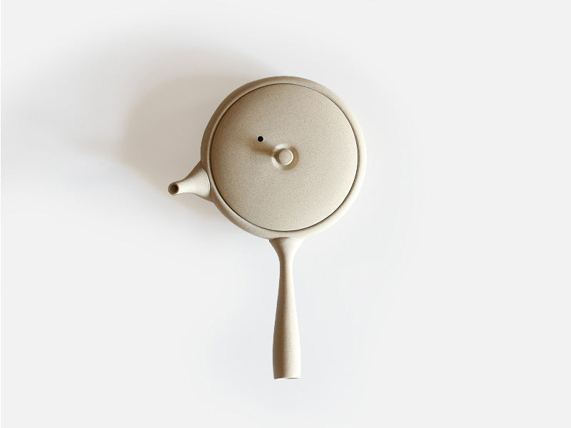 Jinsui-uuni: TOKI - KINARI, litteä Tokoname Kyusu -teepannu (100 ml, luonnonvalkoinen)