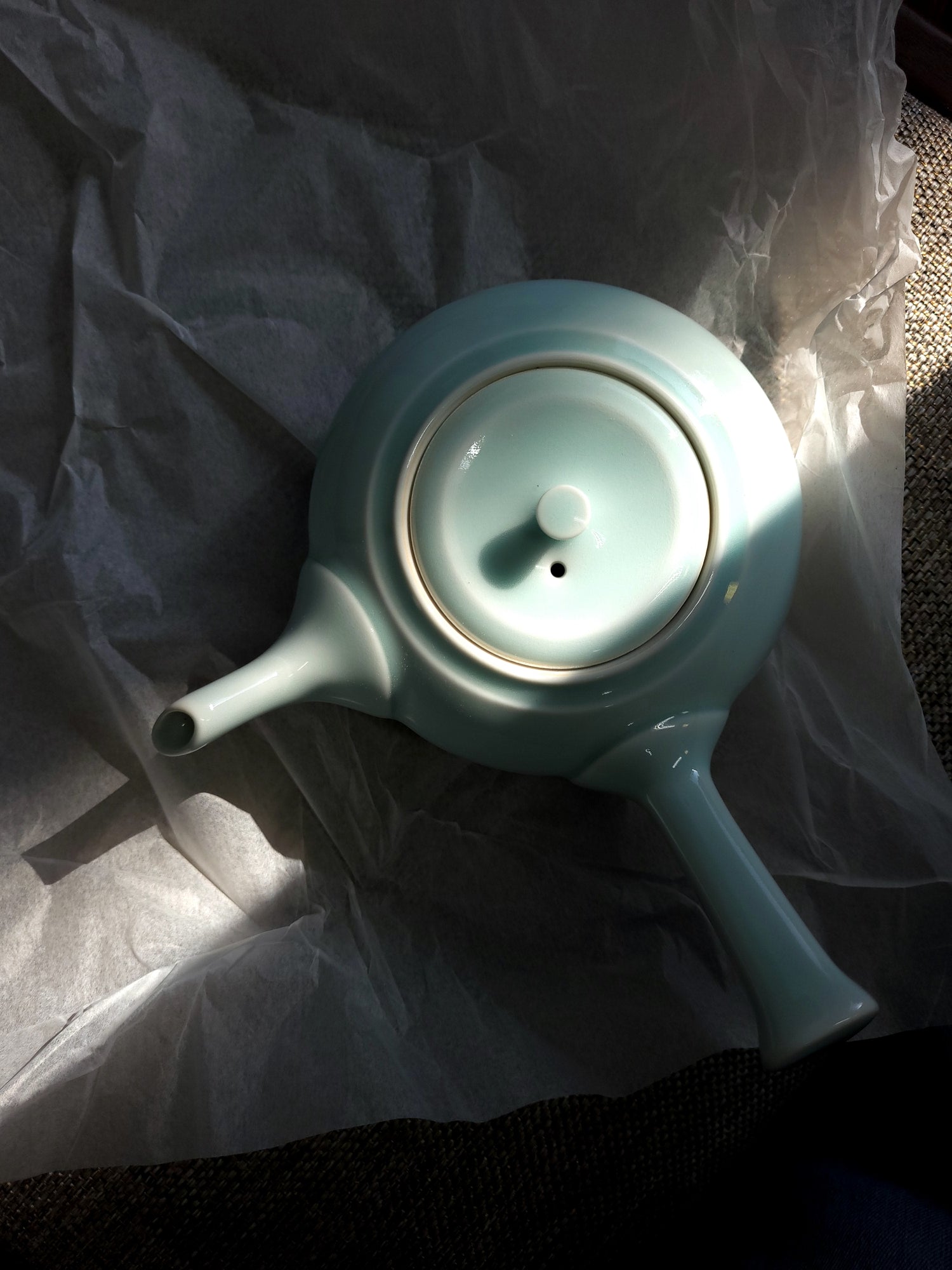 西海陶器:波佐見焼 青磁 急須セット - 急須+ティーカップ2個