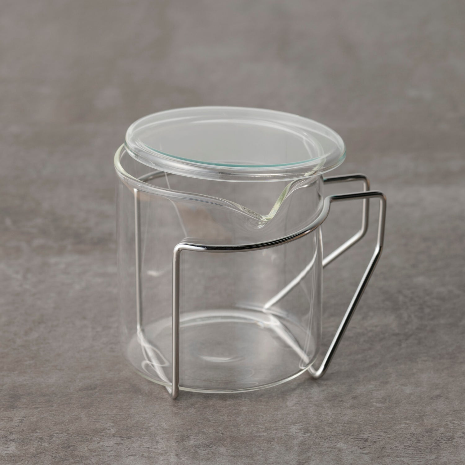 スリースノー:茶こしとガラス急須セット(ピンクゴールド)