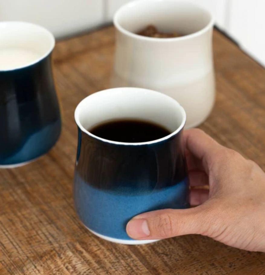 Miyama Minoyaki Oval Cup (musteensininen) ポット(インクブルー)