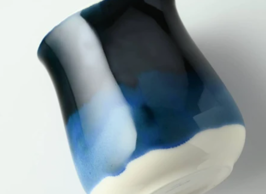 Miyama Minoyaki Oval Cup (musteensininen) ポット(インクブルー)