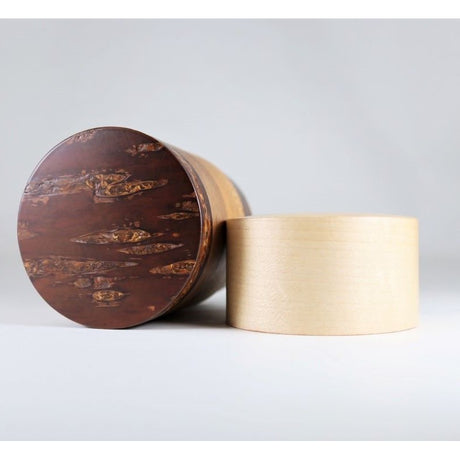 Fujiki Denshiro: Wazutsu Series Kabazaiku Tea Canisters, 4-color Maple 輪筒4色 茶筒 かえで - Yunomi.life