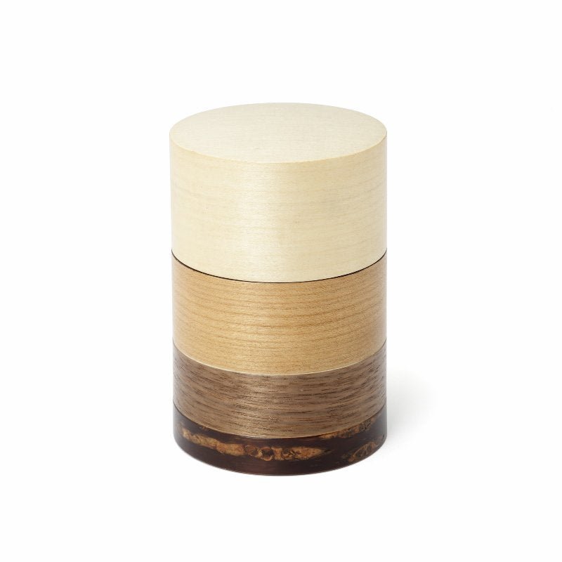 Fujiki Denshiro: Wazutsu Series Kabazaiku Tea Canisters, 4-color Maple 輪筒4色 茶筒 かえで - Yunomi.life