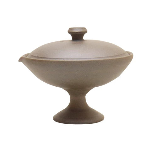 都築裕:花びら 常滑絞り出し急須 急須(60ml)&カップ(30ml) 茶 高台絞り出し急須 花びら