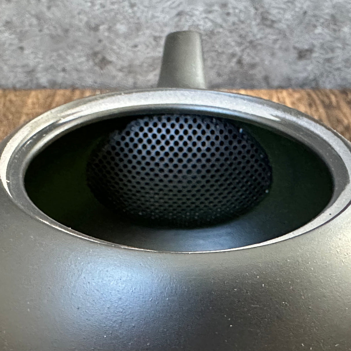高助窯 高資陶苑 e45: 常滑急須 急須 黒 セラミックメッシュストレーナー 210ml