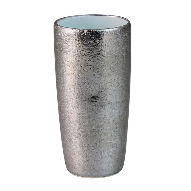 Touetsugama Aritayaki Dimple Rock Tumbler - Ibushi Silver - White いぶし銀内白 えくぼロックビアカップ - Yunomi.life