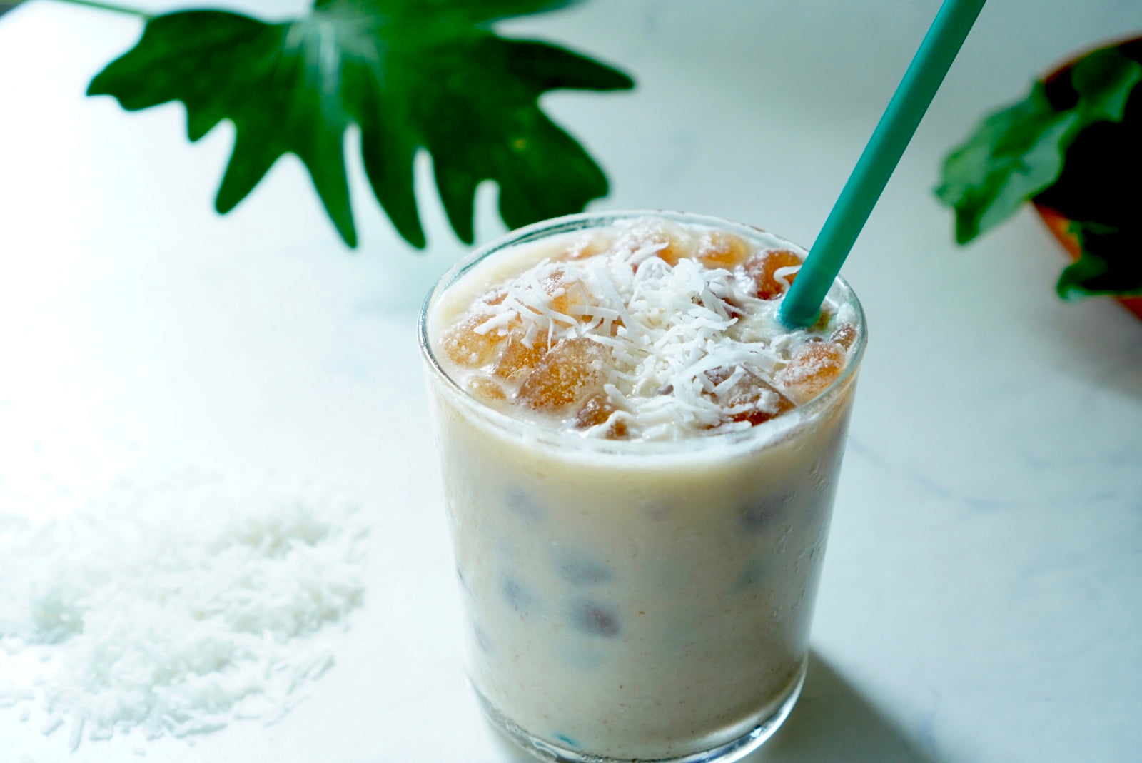 Iced Coconut Hojicha Latte Recipe