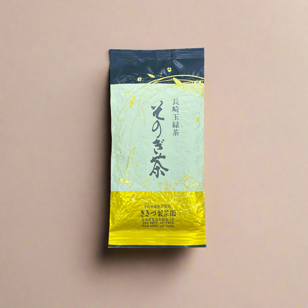 Kikizu-teepuutarha - Meiryoku-kultivar Fukamushi Tamaryokucha Sonogista, Nagasakista