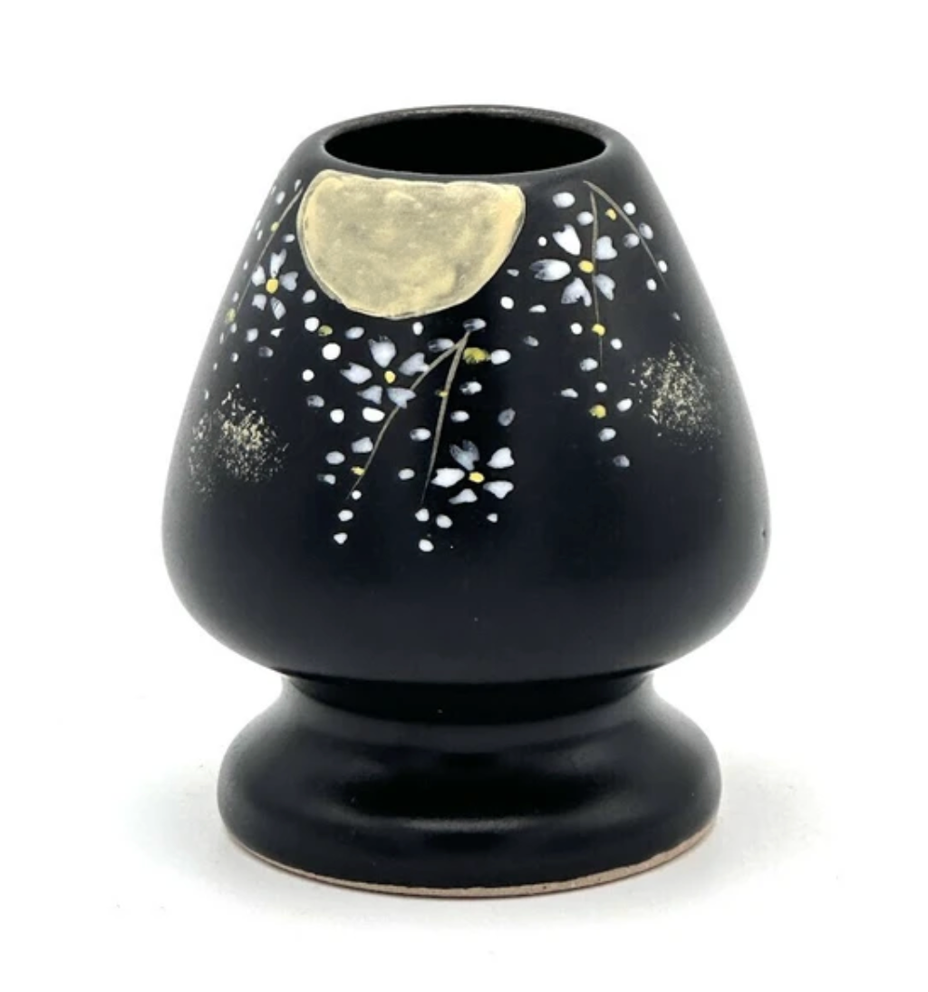 Nagomi: Chasen Holder, Bamboo Whisk Stand (Moonlit Night with Cherry Blossoms, 桜月夜)