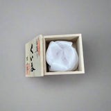 Keizan Kiln: Handcrafted Shino Aikake Guinomi Cup with Wooden Box 桂山作:手造り志野藍掛けぐい呑