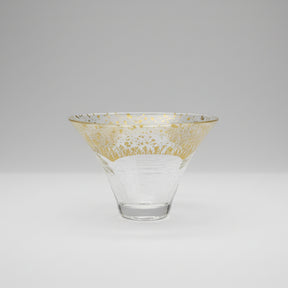 Kimoto Glass: Shofukuhai Mt. Fuji Gold Clear Sake Glass, 65 ml yunomi.life