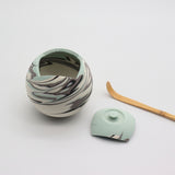 [一点物] 山本真郎：マーブル磁器 棗 A / 蓋物（緑）