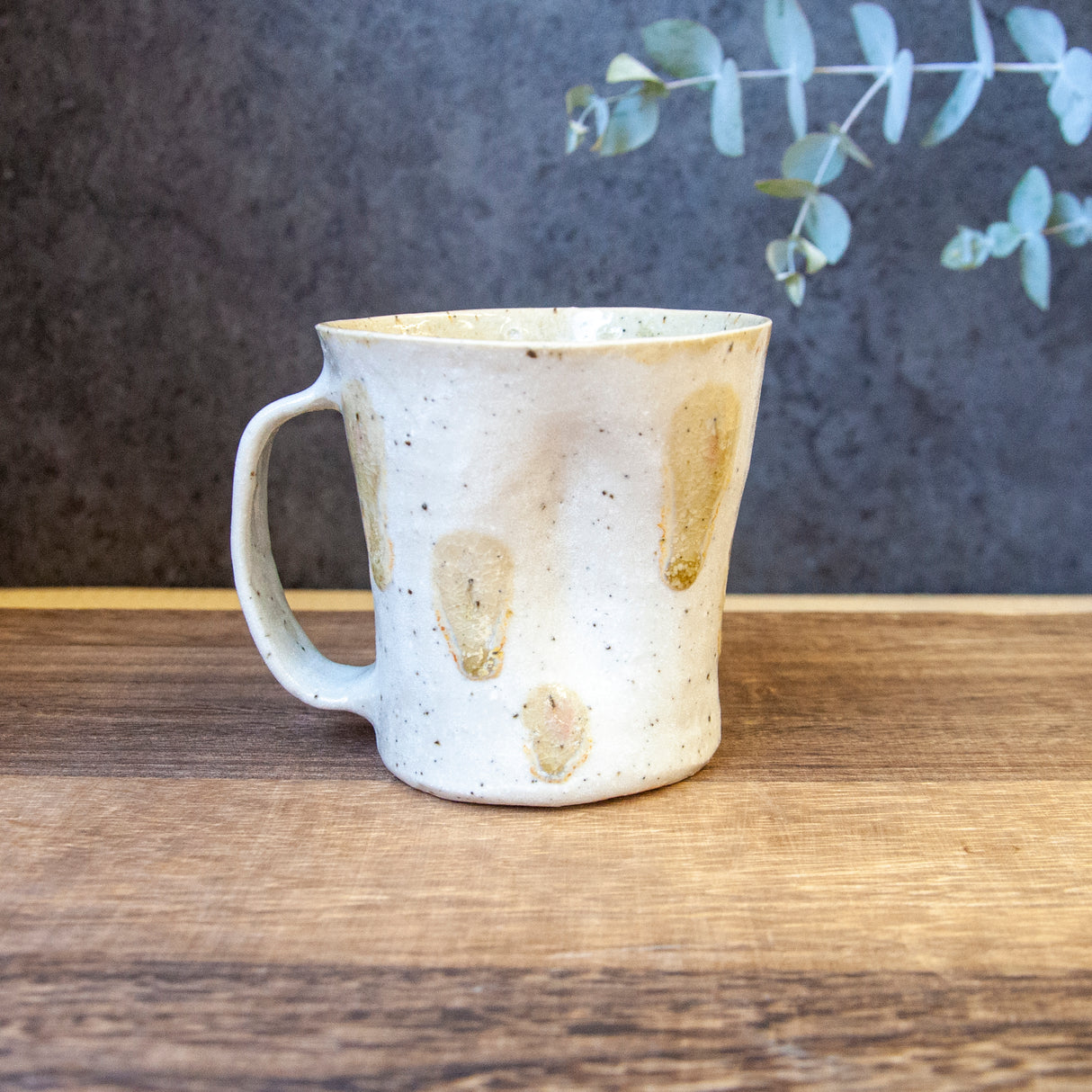 Hiroshi Hirai: Heart Shaped Mug Cup, Yellow Accents