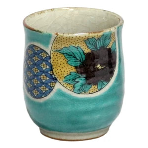 Kutaniyaki vihreä tausta Marumon-kuviolla - Yunomi Cup 