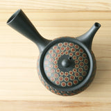 Teruyuki Kiln Takumi101: Tokoname Flower design Kyusu Tea Pot (160 cc) 常滑 二重総印花急須