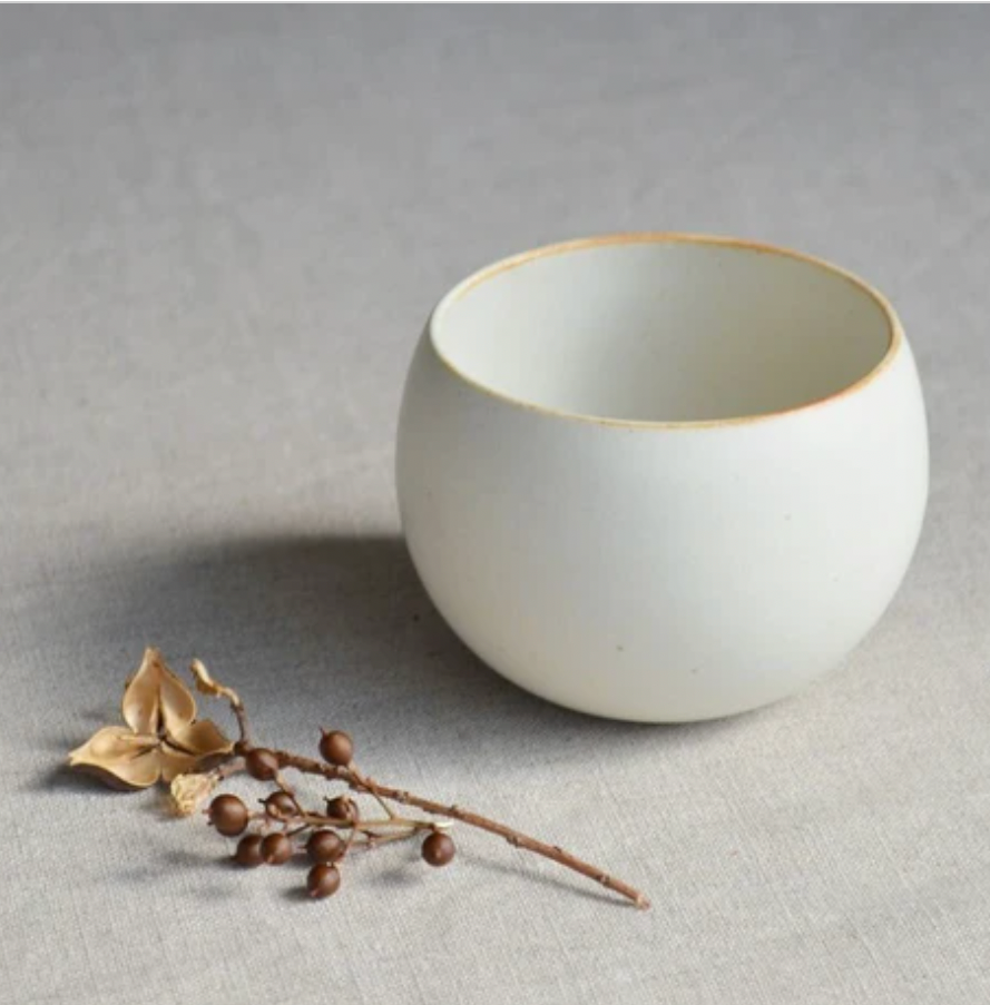 (to be discontinued) SHIKIKA - Korokoro Round Yunomi Cup (White)