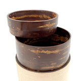 Fujiki Denshiro: Obizutsu Tea Canister - Ebony Wood Grain 帯筒　茶筒（大）黒檀柾目 - Yunomi.life