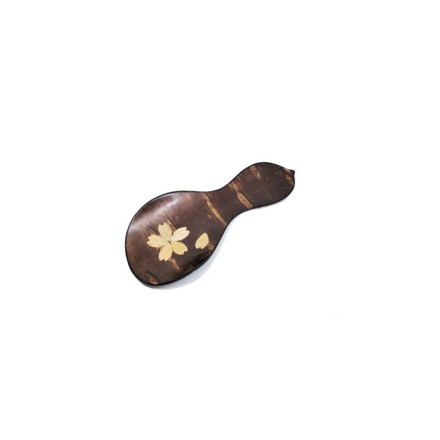 Fujiki Denshiro: Sakura Bark Tea Scoop Chasaji, Gourd-shaped design with Sakura 茶箕 兵丹 桜 - Yunomi.life