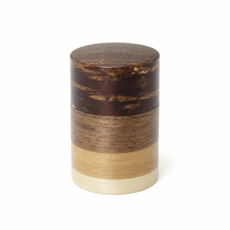 Fujiki Denshiro: Wazutsu Series Kabazaiku Tea Canisters, 4-color Sakura Bark 輪筒4色 茶筒 無地皮 - Yunomi.life