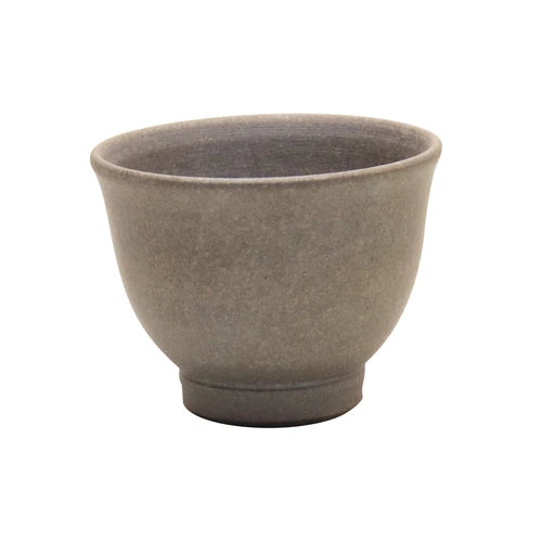 Tsuzuki Yutaka: Flower Petals, Tokoname Raised Shiboridashi Kyusu Tea Pot (60 ml) & Cup (30 ml) Brown, 高台絞り出し急須 花びら