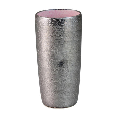 Touetsugama Aritayaki Dimple Rock Tumbler - Ibushi Silver - Pink いぶし銀内ピンク　えくぼロックビアカップ - Yunomi.life